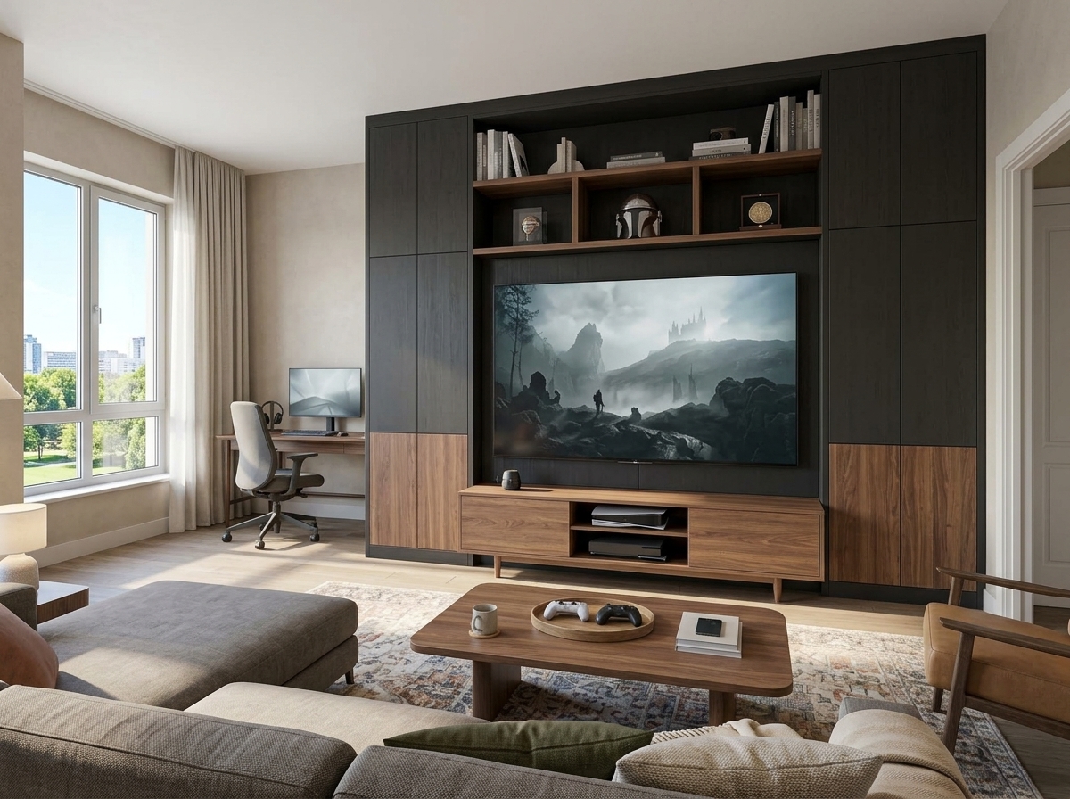 35 Gaming Living Room Ideas That Make Your Setup Stylish, Cosy and Seriously Fun 1 Featured Image