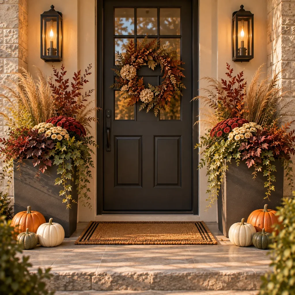 Flank the entrance with substantial planters