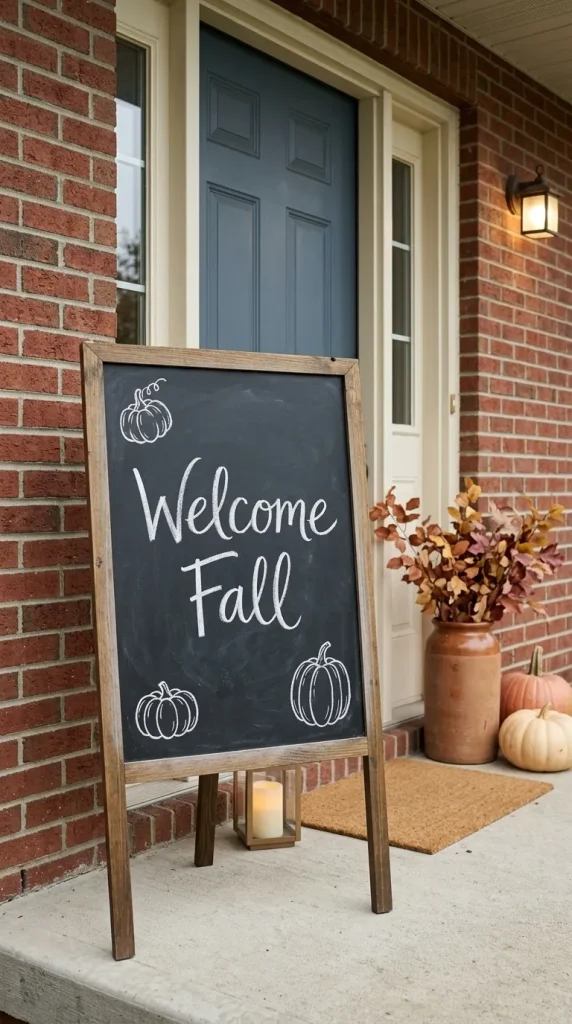 Frame a Welcome Message With Small Pumpkins