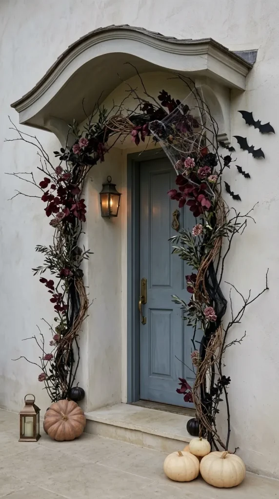 40 Front Porch Halloween Ideas for a Spooky, Stylish and Unforgettable Entrance 10 Frame the door with a Halloween arch