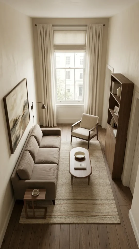 Give a Narrow Townhouse Living Room a Better Layout
