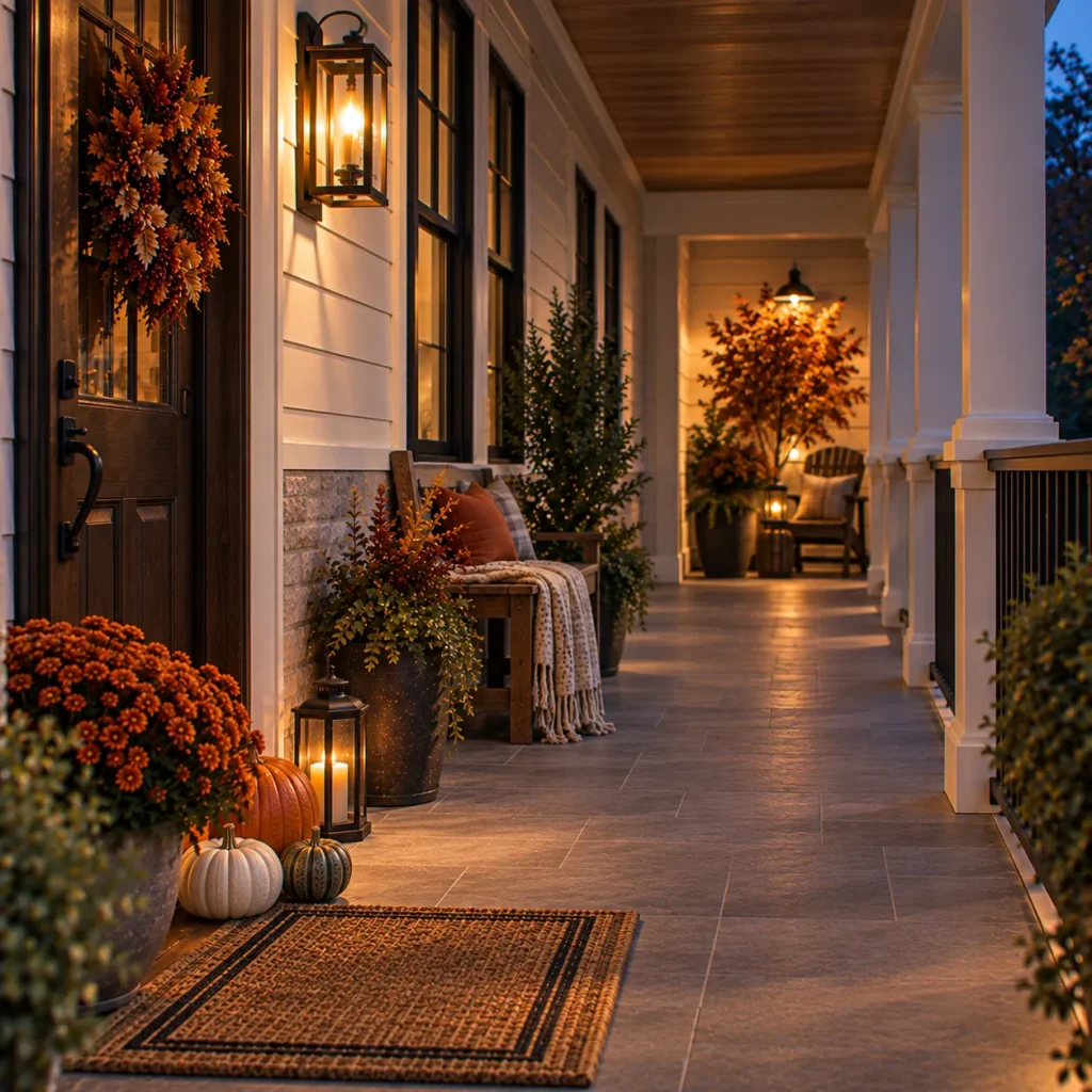 23 Long and Narrow Fall Front Porch Ideas That Use the Space Beautifully 20 Highlight the far end slightly