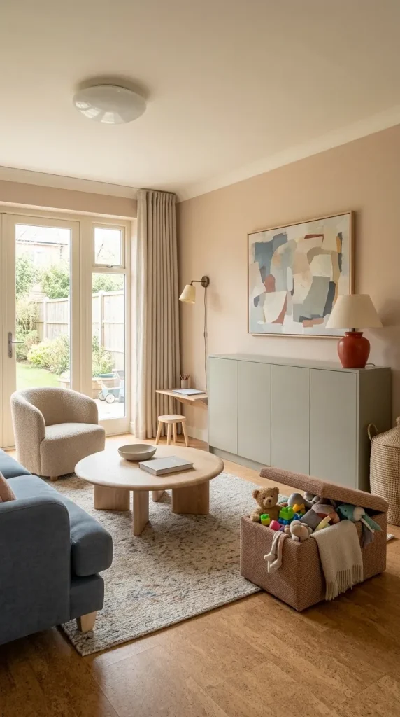 Integrate Toy Storage Into a Stylish Family Living Room