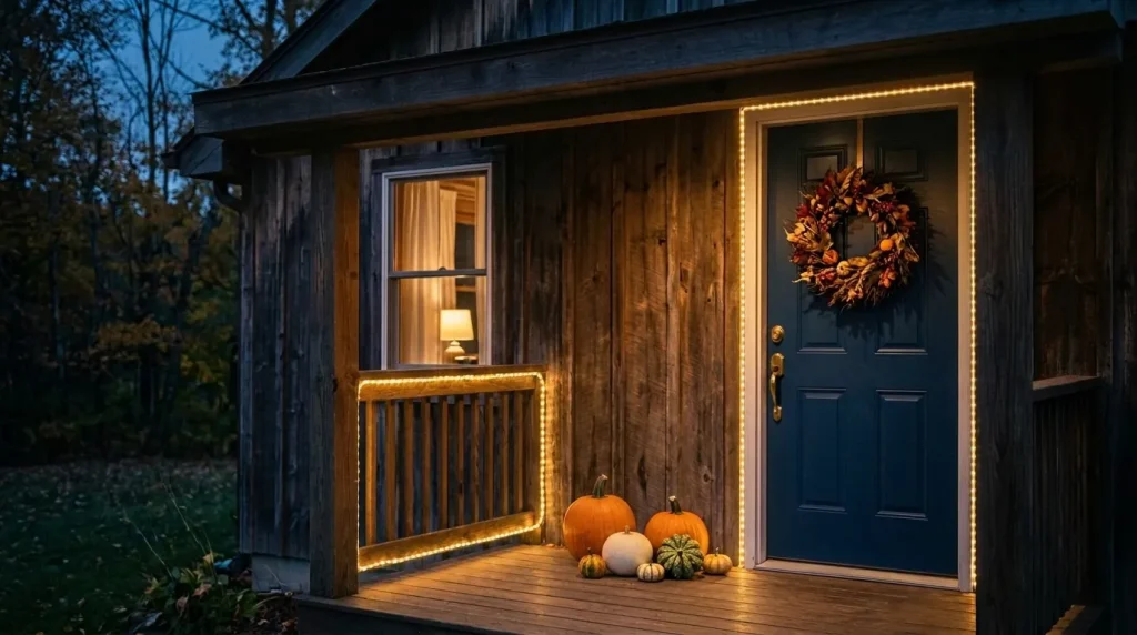Keep light strands away from the walking path