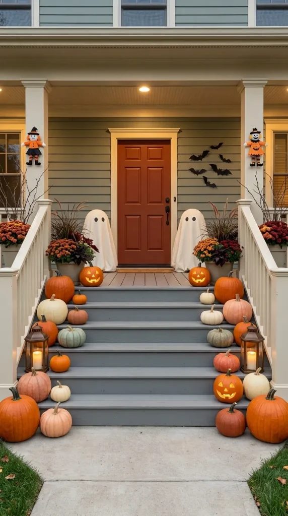 40 Front Porch Halloween Ideas for a Spooky, Stylish and Unforgettable Entrance 35 Keep the Path Obvious Even When the Porch Is Heavily Decorated
