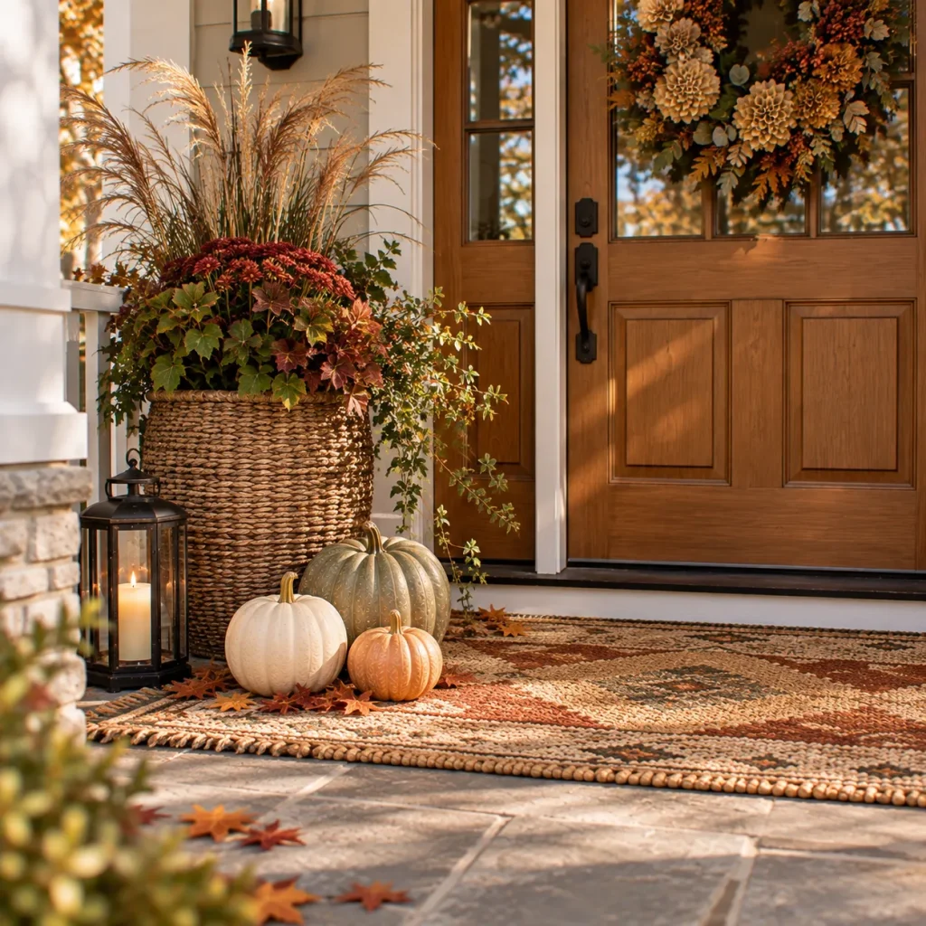 Layer a woven rug under a single grouping