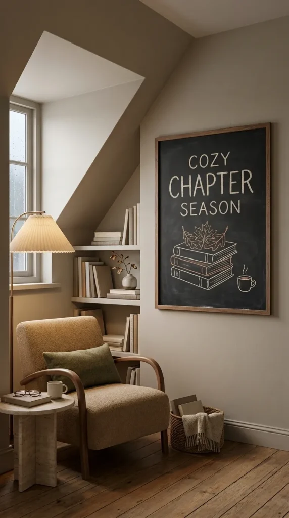 Make a Books-and-Leaves Chalkboard for a Reading Nook