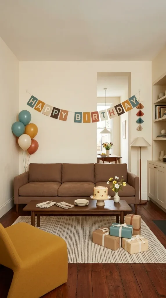 40 Birthday Living Room Decor Ideas for Beautiful At-Home Celebrations 29 Make a Personalised Birthday Banner