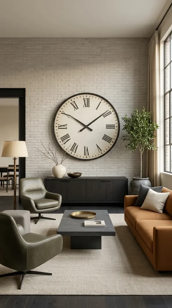 Make an Oversized Wall Clock the Focal Point