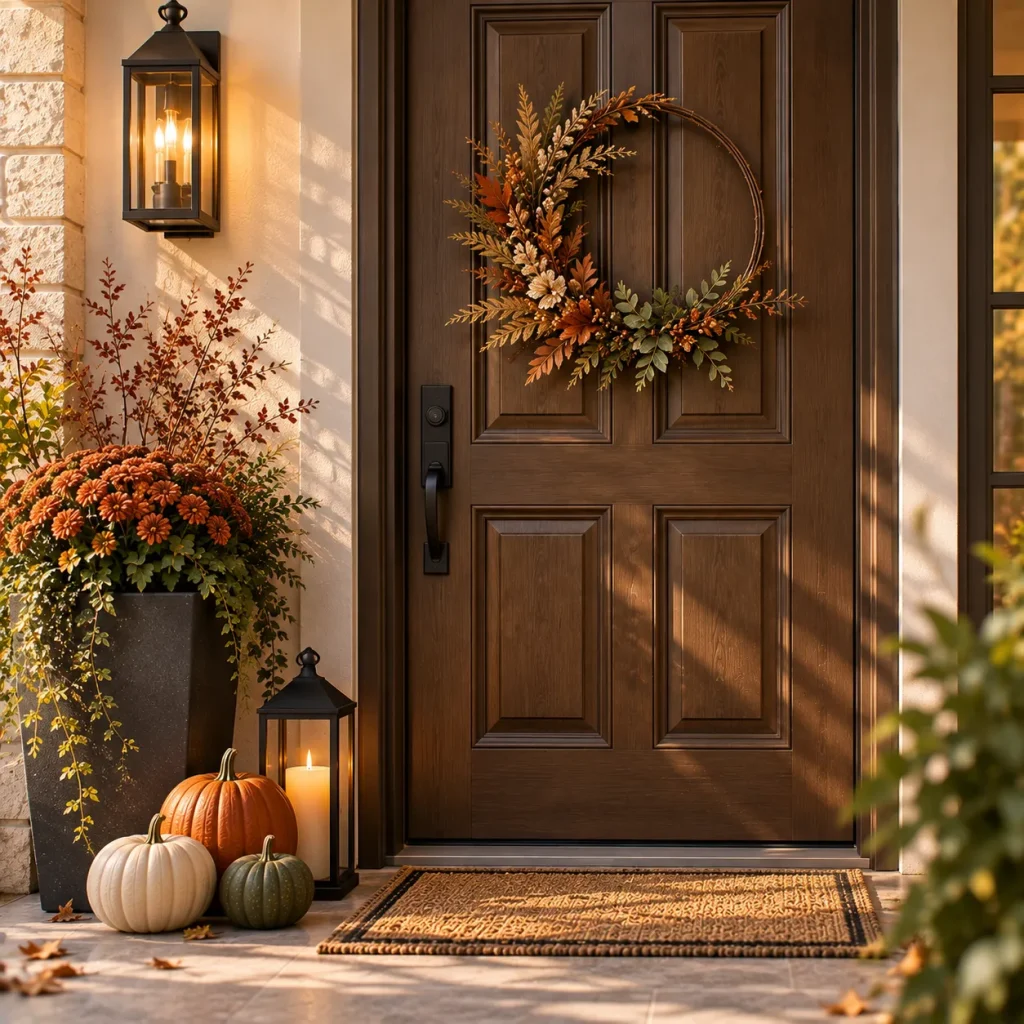 Match the wreath density to the door style