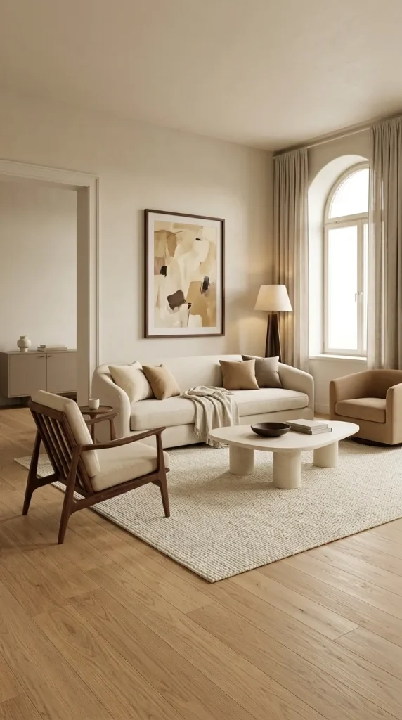 30 Living Room Ideas With Oak for Warm, Modern and Beautiful Spaces 25 Mix Oak With Walnut for a More Layered Interior