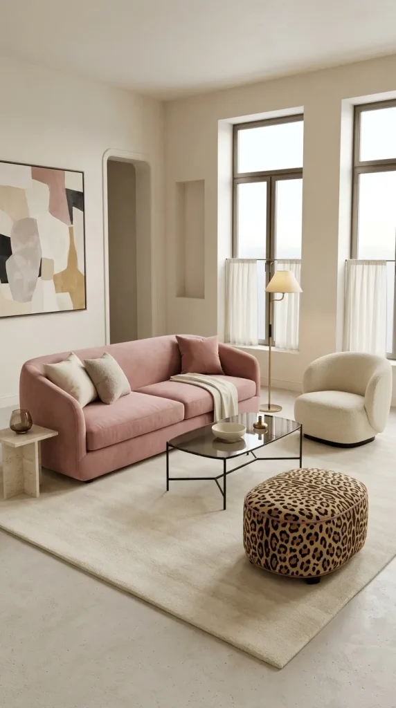 Pair Dusty Pink With Leopard for a Softer Glam Look