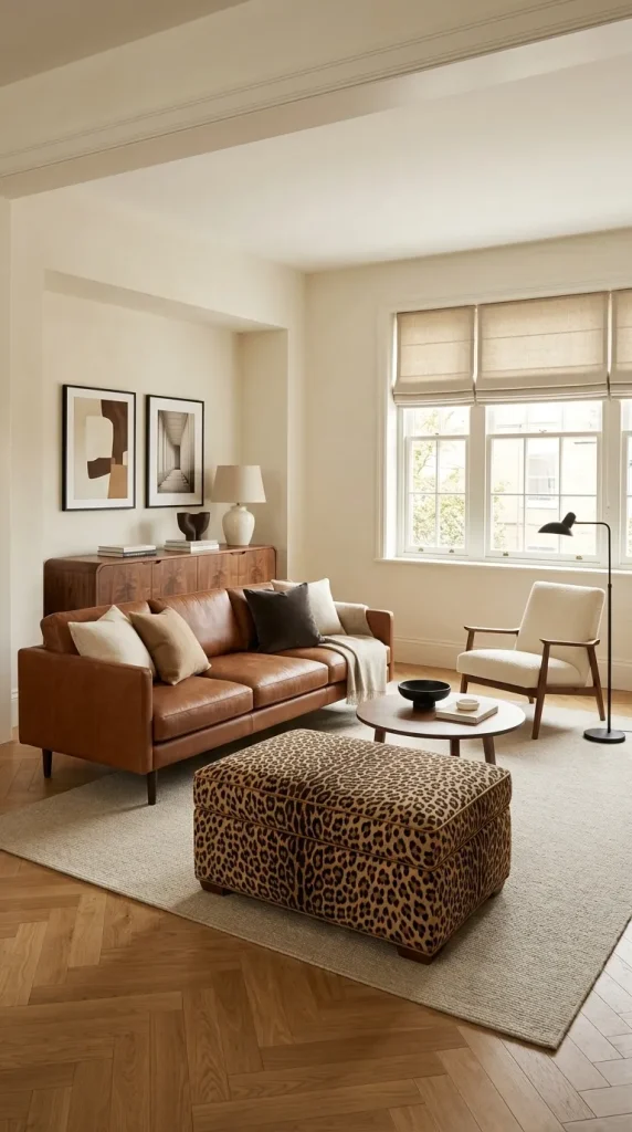 Pair Leopard With Warm Walnut Furniture