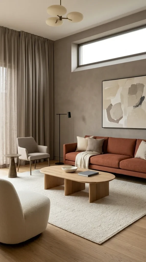 Pair Orange With Taupe for a More Muted Look