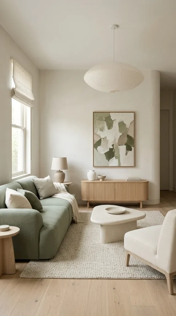 30 Living Room Ideas With Oak for Warm, Modern and Beautiful Spaces 13 Pair Sage Green With Pale Oak