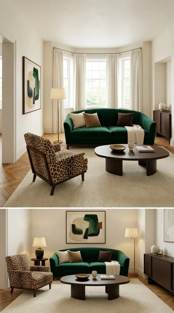 Pair an Emerald Green Sofa With Leopard