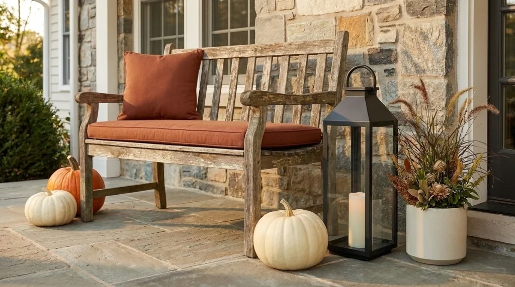Pair an old bench with one newer modern element