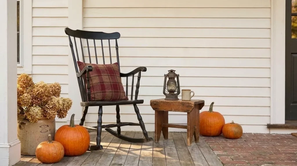Put a small antique stool beside the chair