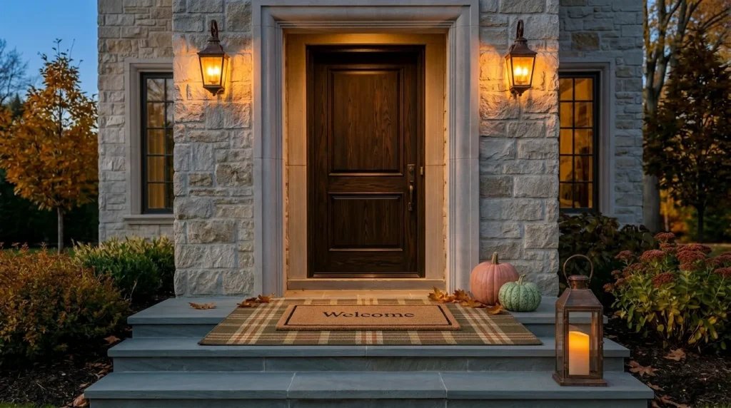 Put one lantern beside the door