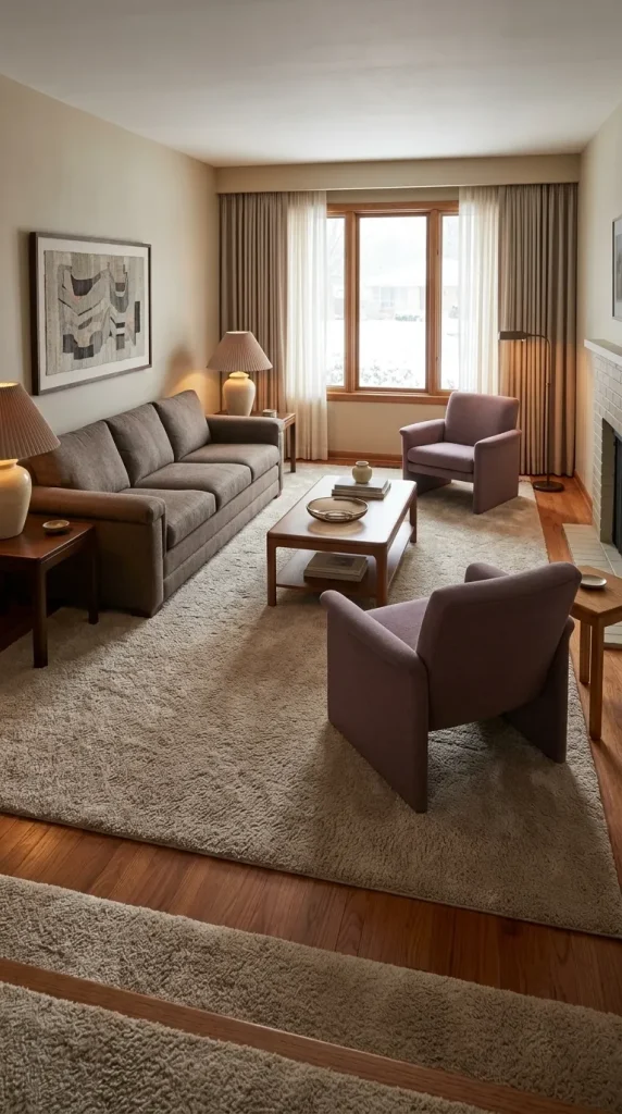 Recreate Wall-to-Wall Carpet With a Large Plush Rug
