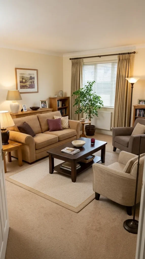 40 Living Room Decor Ideas for a Nostalgic 2000s and Y2K Aesthetic 16 Recreate the Warm Beige Living Room of the Early 2000s