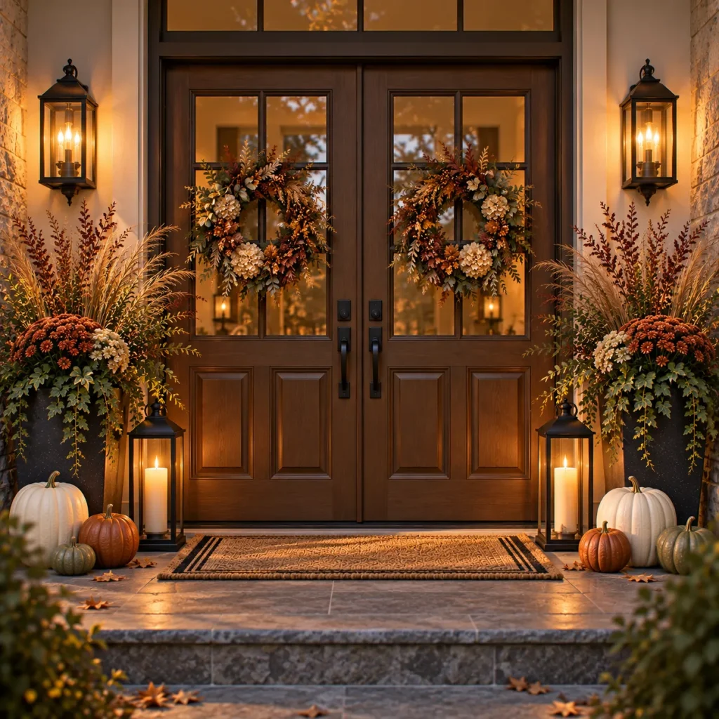 Repeat lighting on both sides of double doors