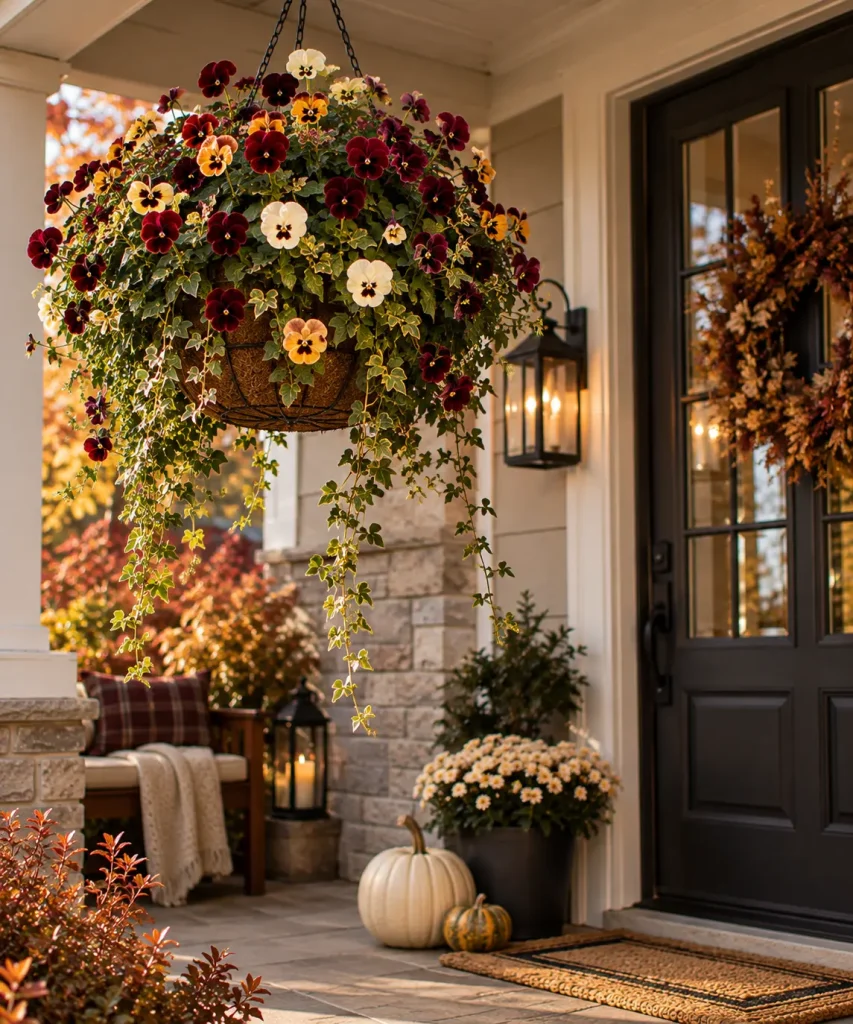 Replace fading summer baskets with trailing pansies