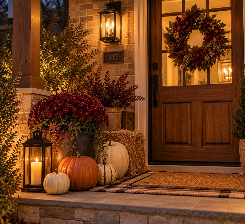 Replace harsh cool bulbs with warmer porch light