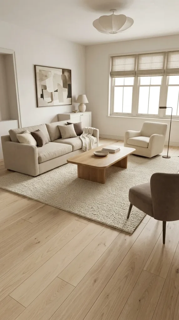 30 Living Room Ideas With Oak for Warm, Modern and Beautiful Spaces 27 Style Oak Furniture on Oak Floors With Deliberate Contrast