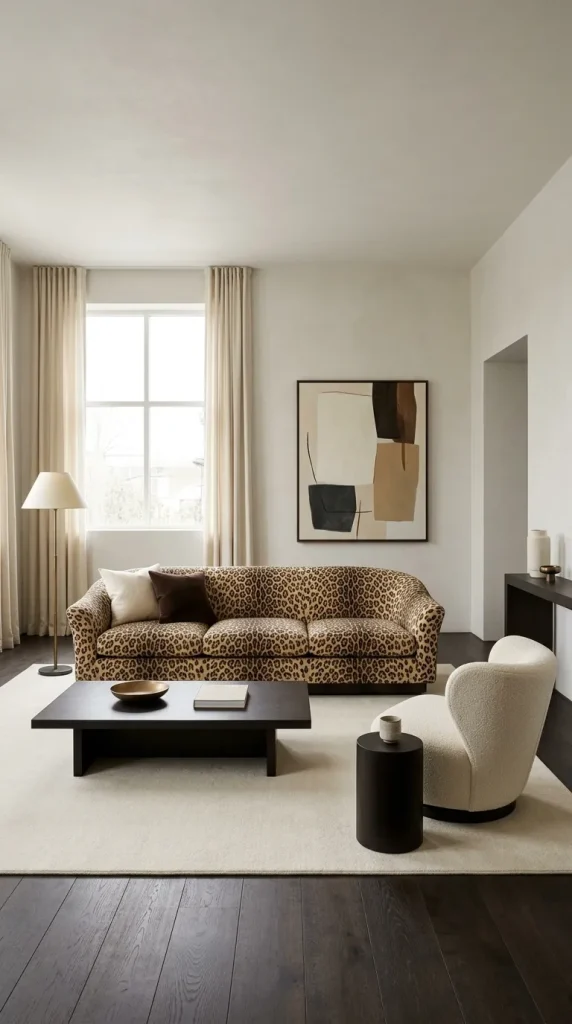 Style a Leopard Sofa With Quiet Surroundings