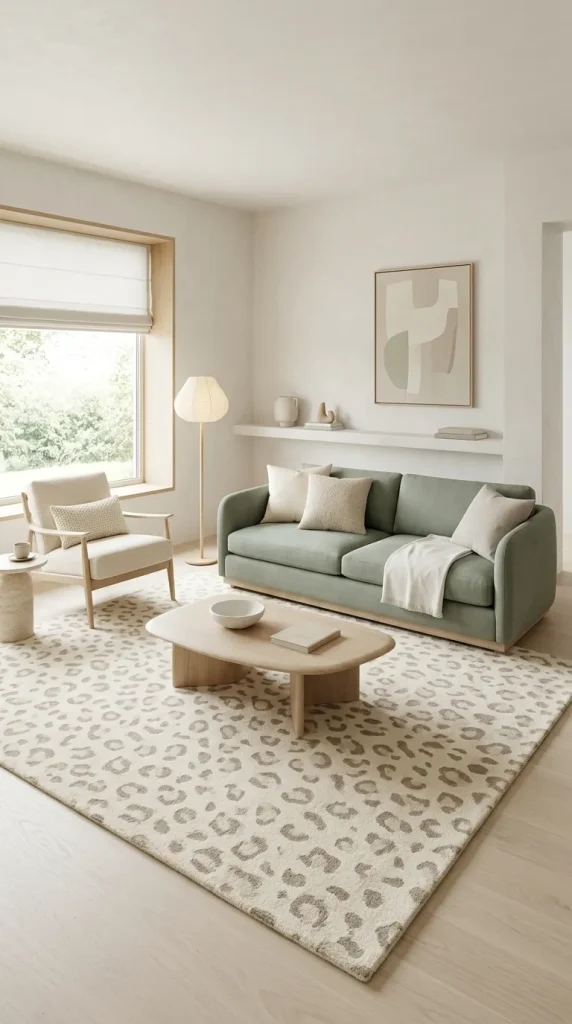 Style a Sage Sofa With Subtle Animal Print