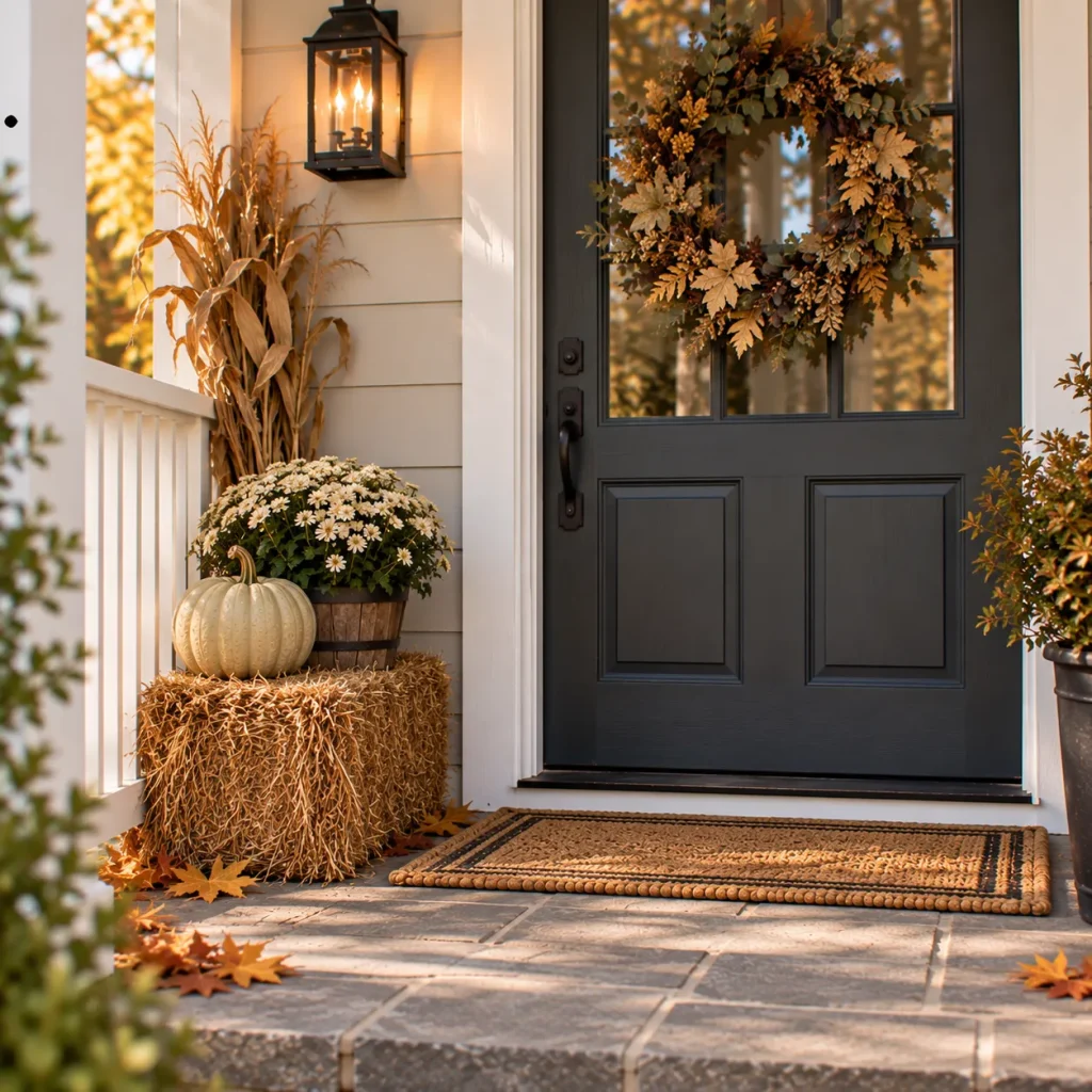 Tuck the bale against a railing or wall