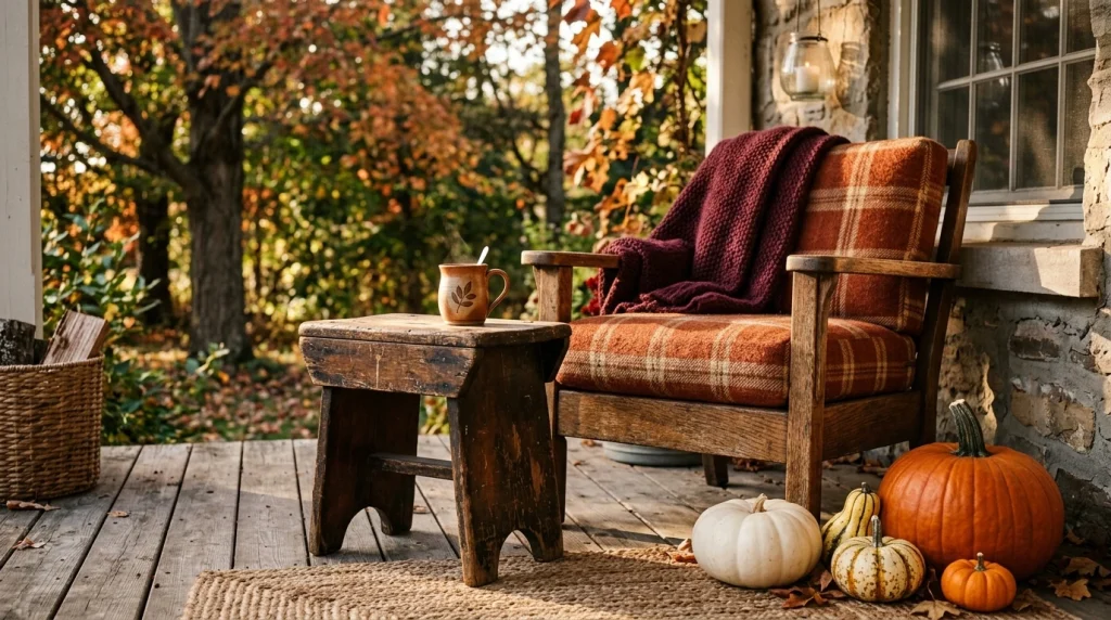 Turn a small stool into a seasonal side table