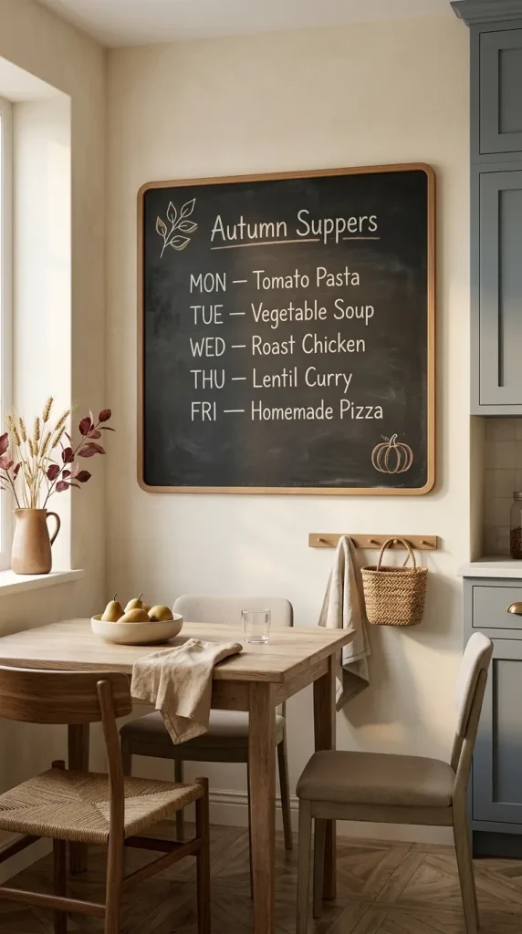 Turn the Board Into an Autumn Weekly Menu