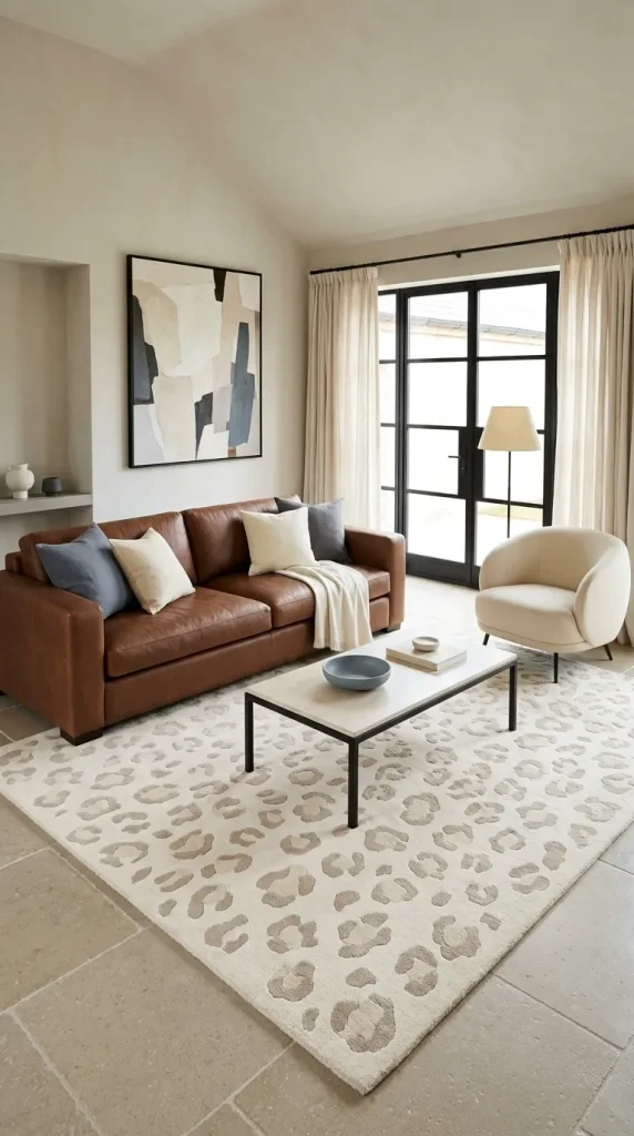 Use Animal Print With a Brown Sofa Without Making the Room Too Brown