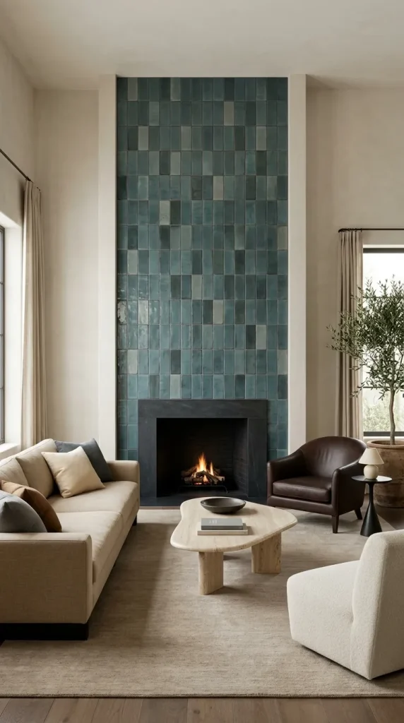 Use Decorative Tile as Living Room Wall Art