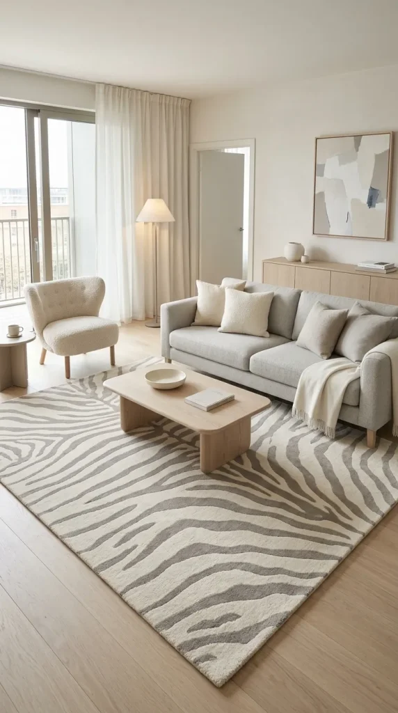 Use Soft Grey Zebra for a Contemporary Neutral Room