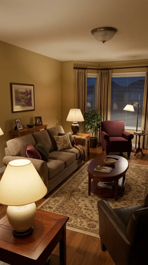 40 Living Room Decor Ideas for a Nostalgic 2000s and Y2K Aesthetic 6 Use Substantial Table Lamps to Create a Familiar Evening Glow
