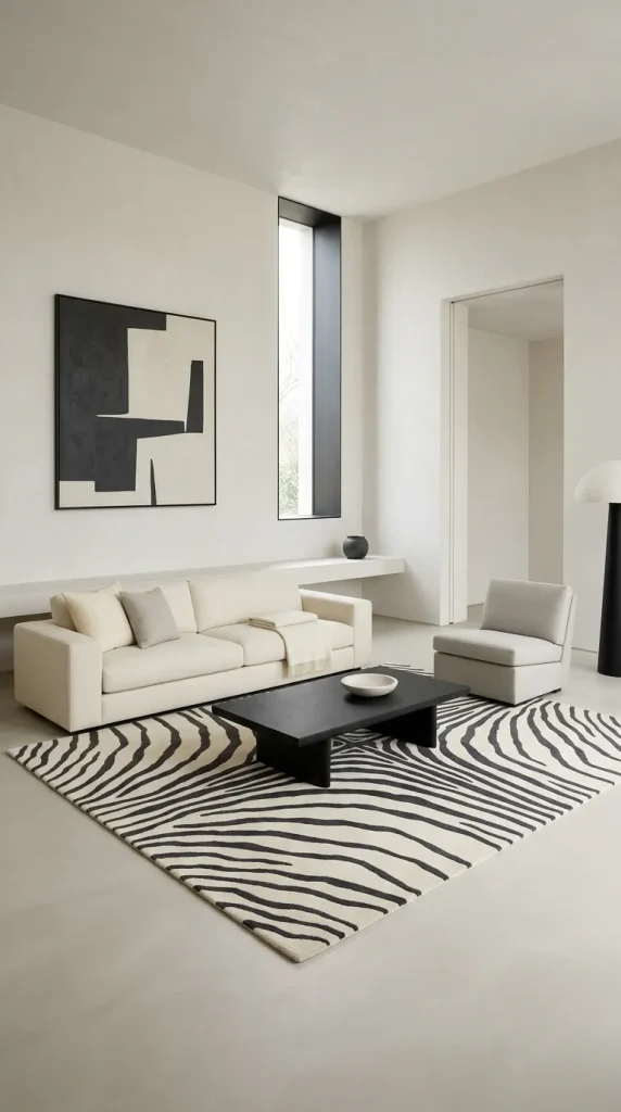 Use Zebra in a Clean Modern Living Room