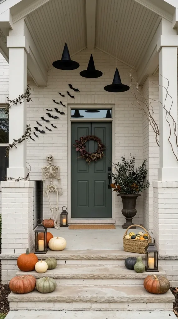 40 Front Porch Halloween Ideas for a Spooky, Stylish and Unforgettable Entrance 6 Use a High-Middle-Low Layering System