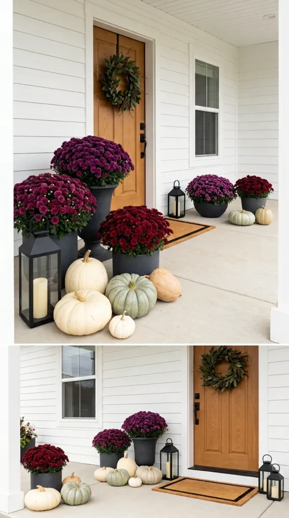 Use a White House as a Backdrop for a More Dramatic Mum Palette