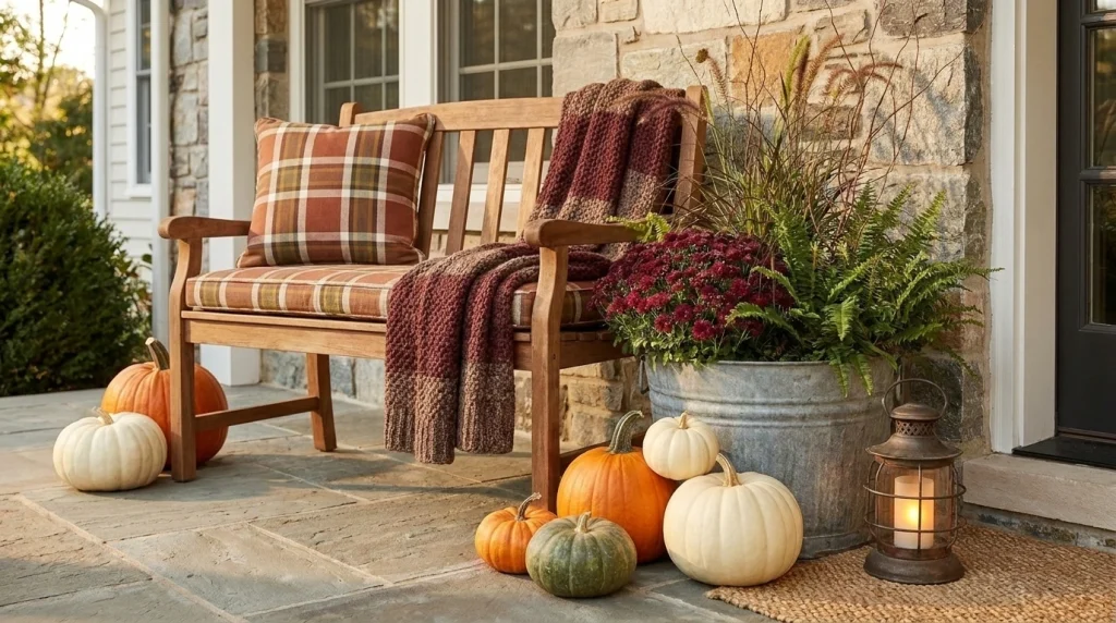 Use a plaid textile instead of farmhouse signs