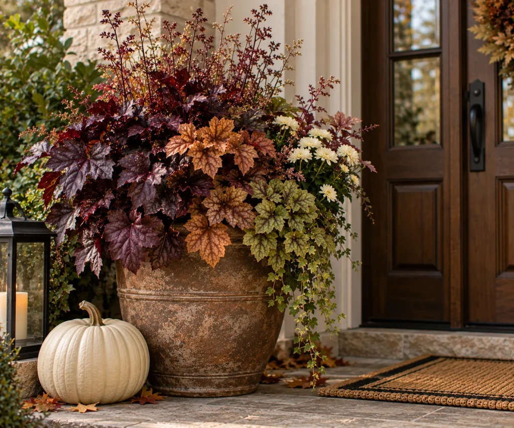 Use heuchera for foliage instead of relying only on flowers