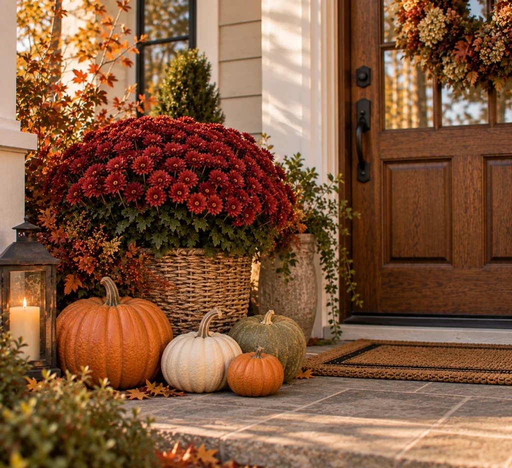 Use mums as one concentrated block of color
