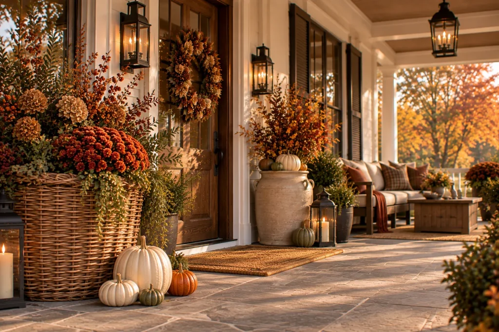 Use oversized baskets and crocks