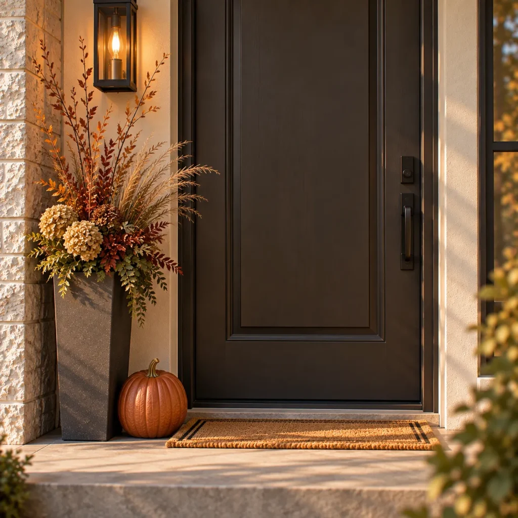 Use the smallest possible footprint beside a doorstep