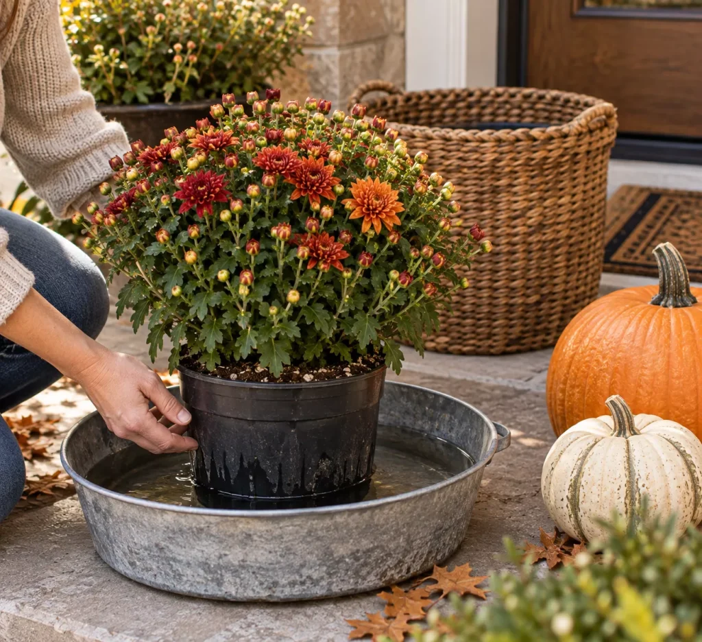 bottom-water-very-dry-potted-mums