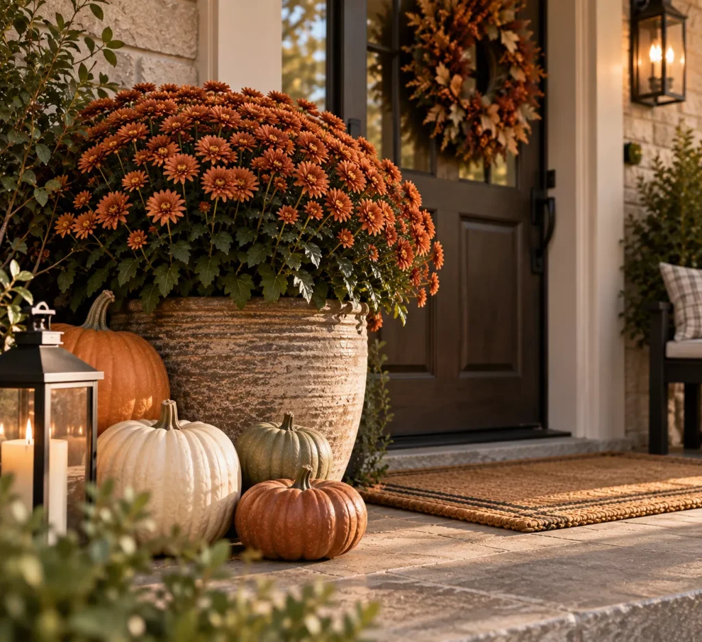 22 Fall Front Porch Ideas on a Budget That Look Cozy, Creative, and Expensive 9 buy-one-plant-but-make-it-bigger