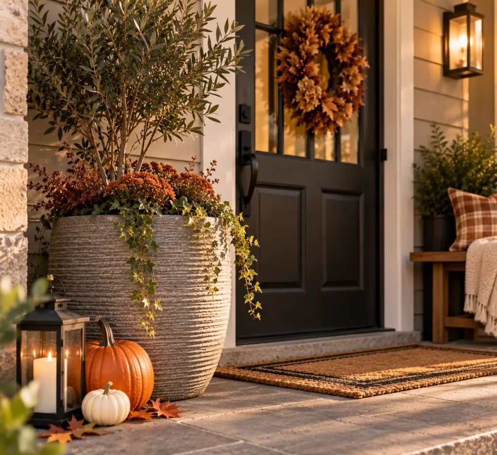 22 Fall Front Porch Ideas on a Budget That Look Cozy, Creative, and Expensive 19 choose-one-practical-piece-that-stays-useful-beyond-autumn