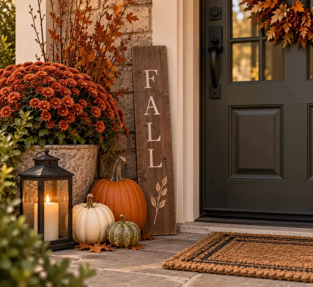 22 Fall Front Porch Ideas on a Budget That Look Cozy, Creative, and Expensive 15 create-a-simple-fall-sign-from-scrap-wood